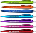 Express Pencils Personalized Ballpoint Pens - Retro -Retractable Click action - Custom - Black writing - Printed Name pens - Imprinted w/Your Logo or Message - 12 Pens/Box (Assorted Colors)