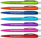 Personalized Ballpoint Pens - Retro -Retractable Click action - Custom - Black writing - Printed Name pens - Imprinted w/Your Logo or Message - Includes Personalization- 12 Pens/Box (Pink)
