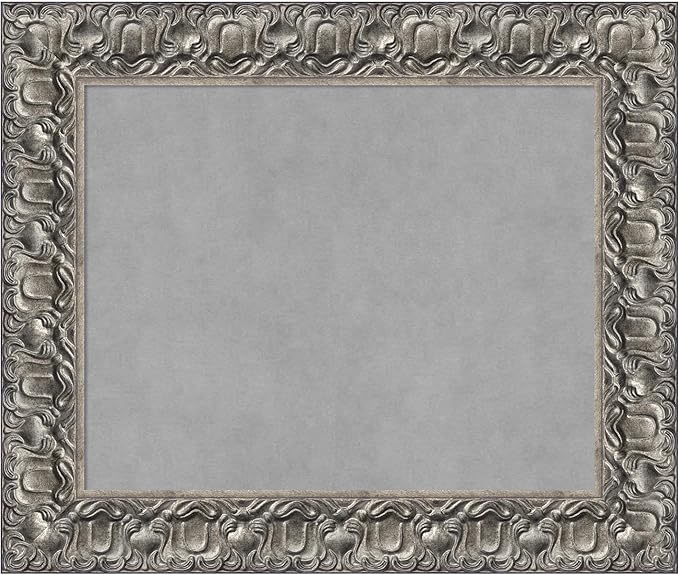 Amanti Art Silver Framed Magnetic Board 22x26 Small Vision Board for use with Magnets, 100% Metal Sheet to Display Items as Office Decor or for Home Organization in mudroom, Kitchen or Kids Room