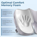 5 STARS UNITED Seat Cushion for Tailbone Pain Relief – Memory Foam Cushion for Coccyx, Hip, Sciatica & Post-Surgery Recovery – Wheelchair, Car, Desk, Gaming & Office Chairs, Light Gray, X-Large