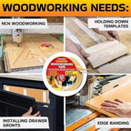 Trazon Double Sided Woodworking Tape Super Strong, 10 Pack, 1 Inch x 120 Feet, Wood Crafter Sticky Tool, Two Side Adhesive for Router Templates and CNC Machine, Removable & Residue Free