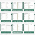 SUNEE End of Life Planner,I‘m Dead Now What Planner, Large Print Spiral-Bound Estate Organizer with Tabs for Seniors & Family. Covers Final Wishes, Passwords,Funeral Planning. A4（9"x11.2"),Deep Green