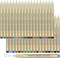 CHARSOCO 01 Micro Pen, Fine Point Pen with 36 Colors, Waterproof Archival Ink, 0.25mm Fineliner Ink Pens for Artist Illustration, Sketching, Anime, Manga, Technical Drawing and Scrapbooking