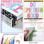 Honoson 24 Pcs Bulk Inspirational Privacy Folders for Students Cardboard Test Privacy Boards Motivational Words Desk Dividers Shield for Classroom School Study Supplies, 6 Styles(Composition)