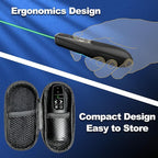 Clicker PowerPoint Presentation Wireless Presenter Remote, Green Laser Pointer for Computer Clickers, USB C A Project Power Point PPT Clicker for Mac Laptop Office, Slideshow Google Slide Advancer
