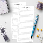 321Done (1 To Do (1) To Buy List Notepad 2-Pack - 3.7x8.5 (Slim, Skinny, Handheld - College Ruled) - Minimalist Memo Pad for ToDos, Tasks, Shopping, Grocery, Organizing, Planning - Made in the USA