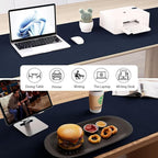 Aothia Leather Desk Pad Protector, Office Desk Mat, Large Mouse Pad, Laptop Desk Pad, Non-Slip PU Leather Desk Blotter, Waterproof Desk Writing Pad for Office and Home (Dark Blue, 47" x 17")