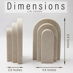 LIN CHUAN Heavy Duty Bookends for Shelves, 6.6 LBS Heavy Book Ends for Heavy Books, Decorative Modern Bookends with Faux Sandstone Look, Layered Arch Book Stopper for Bookshelf Holder Set of 2, Beige