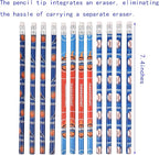 Jsehchya 72PCS Corlorful Wooden Football Pattern Cased Pencils for Kids Bulk with Erasers, Fun Cute for School,Drawing,Gift (pattern, 72)