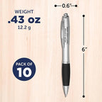 DISCOUNT PROMOS Personalized Ballpoint Pens With Rubber Grip, 10 pack Customizable Ergonomic Click-to-Write Custom Writing Pens for School with Black Ink, Black
