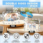 Aheroi Acrylic Picture Frames, 3 Pack 4x6 Clear Scalloped Photo Frame Freestanding Magnetic Double Sided Picture Frames, Transparent Thickened Frameless Acrylic Sign Holder, No Instal, Gifts Choice
