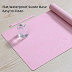 Wolaile PU Leather Desk Pad Blotter,Light Pink Waterproof Office Desktop Mat for Women,36x17in Non-Slip Large Mouse Pad Writing Protector