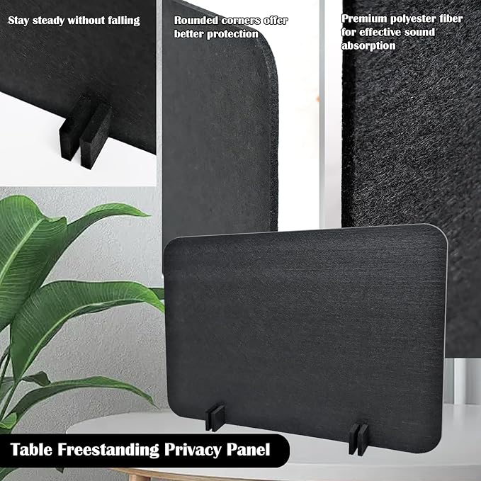 LECEHIVO 12 Pcs Acoustic Desk Divider with Pushpins 16 x 24 Inch Freestanding Privacy Table Panel for Noise Reduction, Visual Distractions Absorbing Sound Proof Cubicle