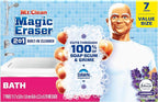 Mr. Clean Magic Eraser Sponge, Bathroom Cleaner, Shower Cleaner, Tub Cleaner, Soap Scum Remover, Bathroom Cleaning Supplies, Dawn Cleaning Power with Febreze Lavender Scent, 2 in 1 Bath, 7ct