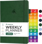Clever Fox Planner Large – Undated Weekly & Monthly Planner for Productivity, Time Management & Goals – Organizer Journal – 7x10” (Forest Green)