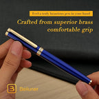 BEILUNER Blue Fountain Pen,Stunning Luxury Pens with 24K Gold Accents, Gorgeous 24K Gilded Nib(Extra Fine), Fancy Pen Gift for Men&Women -Ink Converter-Elegant, Reliable,Graduation Presents, Nice Pen