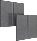 UMIACOUSTICS 4 PCS Fiberglass Acoustic Panels, 2“ Thick 23.6" x 11.8" Sound Absorbing Panels, Heather