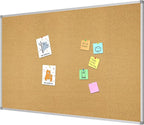 Lockways Large Cork Board Bulletin Board, Bulletin CorkBoard 72 x 36 Inch, Notice Message Pin Board,F Silver Aluminium Frame