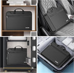 DocSafe Accordion File Organizer Bag with Lock, Fireproof Water Resistant Expanding File Folder with Multi Colorful Pockets,Document Organizer Safe Storage for Important Documents and More, Black