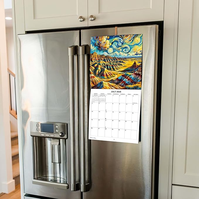 2026 National Parks through the Eyes of Van Gogh Monthly Wall Calendar - Art from America's National Parks in the Style of Vincent Van Gogh | Impressionist Style Paintings Calendar 2025-2026