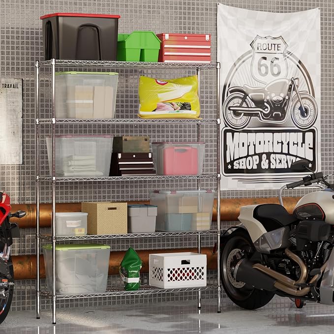 Regal Altair 14" Deep x 54" Wide x 74" Height Wire Shelving Kit | 5-Tier | NSF Commercial Storage Rack Unit