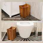Tidita 2 Gallon Acacia Wooden Bin, Wastebasket – Small Trash Can, Decorative Bathroom Trash Can, Waste Basket for Bedroom, Office Garbage Can, Wood Bathroom Accessories, Boho Bedroom Decor
