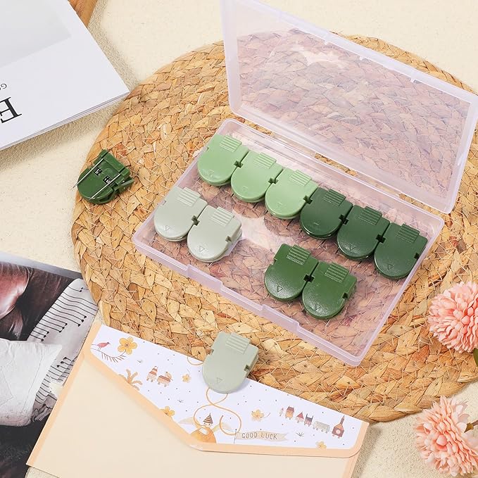 InnoHHustle 12 PCS Cubicle Clips, Fabric Panel Wall Clips Plastic Cubicle Hooks Panel Push Clip Cubicle Wall Accessories for Hanging Pictures Photo Frame Office Notes Memos Messages (Sage Green)