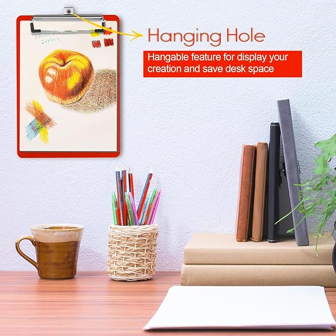 TFDLCG zm 6 PCS Clipboards Bulk Nurse Clipboard with Pen Holder,Plastic Clip Boards 8.5x11,A4 Letter Size Cute Clipboards for Women Kids Teacher,Classroom Office Home(Red)