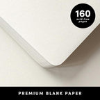 PAPERAGE Blank Journal Notebook, (Red), 160 Pages, Medium 5.6 in x 8 in - 100 GSM Thick Paper – Hardcover Journaling Notebook for Work, School, Note Taking or Sketching