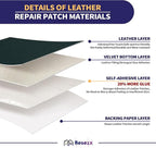Leather Repair Patch Tape Kit, Self Adhesive Leather Repair for Furniture, Couch, Sofa, Car Seats,Office Chair,Vinyl Repair Kit.30inx16in