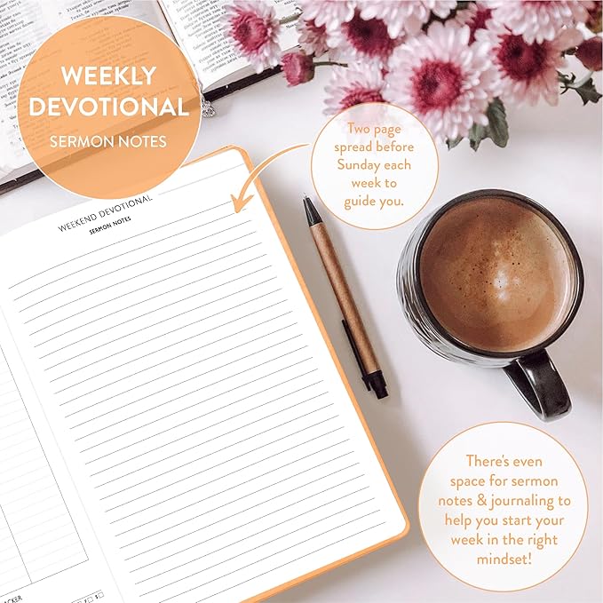 Christian Planner 2026 Daily Planner - Faith Based Monthly and Weekly Planner, Vision Board, and Habit Tracker - 2026 Calendar, Personal Organizer and Devotional Journal (Hardcover, Cherry)