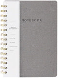 Spiral Notebook-5.75" x 8.125" College Ruled Journal with Inner Pockets and 160 Pages,PU Leather Cover Business Journal, Twin-Wire Binding Notebook Perfect for Office & Home School Supplies Grey