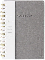 Spiral Notebook-5.75" x 8.125" College Ruled Journal with Inner Pockets and 160 Pages,PU Leather Cover Business Journal, Twin-Wire Binding Notebook Perfect for Office & Home School Supplies Grey
