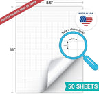 321Done Double Sided Graph Paper Notepad, 0.20 Grid, 8.5x11, Made in the USA, Quad Ruled Pad for Writing, Drawing, Sketching, Journaling, Planning (50 Sheets) Thick Paper, Squares on Both Sides