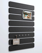 Fluxynara Cork Board Alternative Felt Strip Board 8-Pack 13"x2", Office Pin Board with 50 Push Pins, Adhesive Install for Bedroom Door & Home Office(Black)