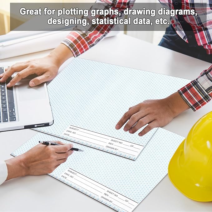1 Pack 50 Sheets 8.5" x 11" Isometric Graph Paper Pad Landscape for 3D Designs Architecture Landscaping Engineering Drafting (Landscape)