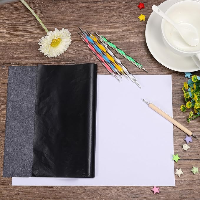 PATIKIL Carbon Paper, 50 Sheet A4 Graphite Transfer Tracing Copy Paper for Tracing Drawing Writing on Wooden Canvas Paper 8.3" x 11.7" Blue