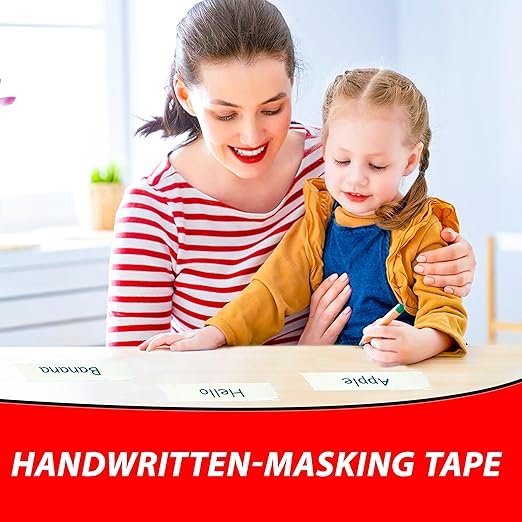 MCOTOP Wide Masking Tape (2In x 55Yard -Beige White), Strong Adhesive, for Home, Office, School Stationery, Painting, Labeling, Edge Finishing, DIY Crafts Arts Use,General Purpose