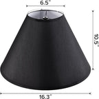 GO&SO Set of 2 Black Lamp Shade Fabric Large Lampshades,Barrel Lamp Shades 6.5 x 16.3 x 10.5 inch,Replacement Lamps Shades for Table Lamps,Floor Lamps,Spider Lamp Cover Handcrafted, Assembly Required