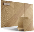 Fluxynara Large Felt Bulletin Board,Cork Board Alternative 70.87'' x 47.24'' Art Acoustical Wall Panels-6 Pack with 60 Adhesive Tabs,for Recording Studio/Home Offices-Natural Oak/Diamond