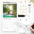 RED EMBER Beautiful Places 2026 Wall Calendar 12 Month | 12" x 24" Open | Thick & Sturdy Paper | Holiday Gift | Travel Calendar 2026