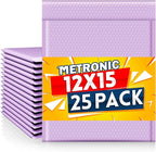 Metronic 120Pack Bubble Mailer 12x15 Inch Lavender Waterproof Padded Envelopes Self-Seal Large Bubble Mailers Cushioning Bubble Envelopes for Shipping,Books,Jewelry Makeup Supplies