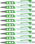 SyPen Personalized Ballpoint Pens With Custom Logo/Text-350 Pack Bulk-for Businesses, Parties, & Events, Custom Printed, White Barrel with Matching Colored Clip and Grip, Click Pens, Black Ink, Green