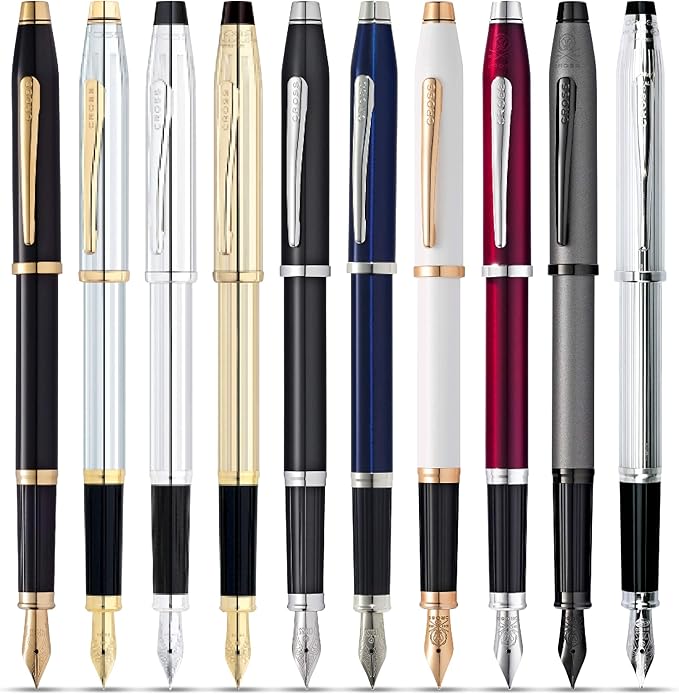 Cross Century II Refillable Fountain Pen, Fine Nib, Includes Premium Gift Box - Black Micro-Knurl
