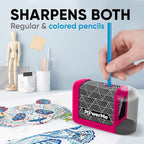 POWERME Electric Pencil Sharpener - Pencil Sharpener Battery Powered for Kids, School, Home, Office, Classroom, Artists – Battery Operated Pencil Sharpener For Colored Pencils, Ideal For No. 2 (Pink)