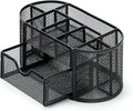 PAKASEPT Desk Organizers, Mesh Desk Organizer Caddy Supplies with Compartments, Makeup Marker Desktop Storage for Office School Home Supplies Teacher Students