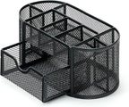 PAKASEPT Desk Organizers, Mesh Desk Organizer Caddy Supplies with Compartments, Makeup Marker Desktop Storage for Office School Home Supplies Teacher Students
