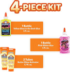 Elmer’s Butter Slime Kit, Includes Glow in the Dark Glue, Glitter Glue, Slime Activator, 4 Count - Kids Activity, Creative, Fun Holiday Gift