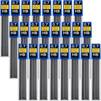 720 pcs 0.7 mm Lead Refills, Mechanical Pencil Lead HB, Break Resistant Pencil Refills, Black, 24 Tubes, 30 Pieces per Tube