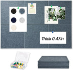 Thick Cork Board Tiles for Wall with Push Pins, Removable 36"x24"x0.47" Bulletin Board Sets, Self-Adhesive Pin Board | Magrowill 6 Packs Felt Panels for Office Home Classroom Dorm